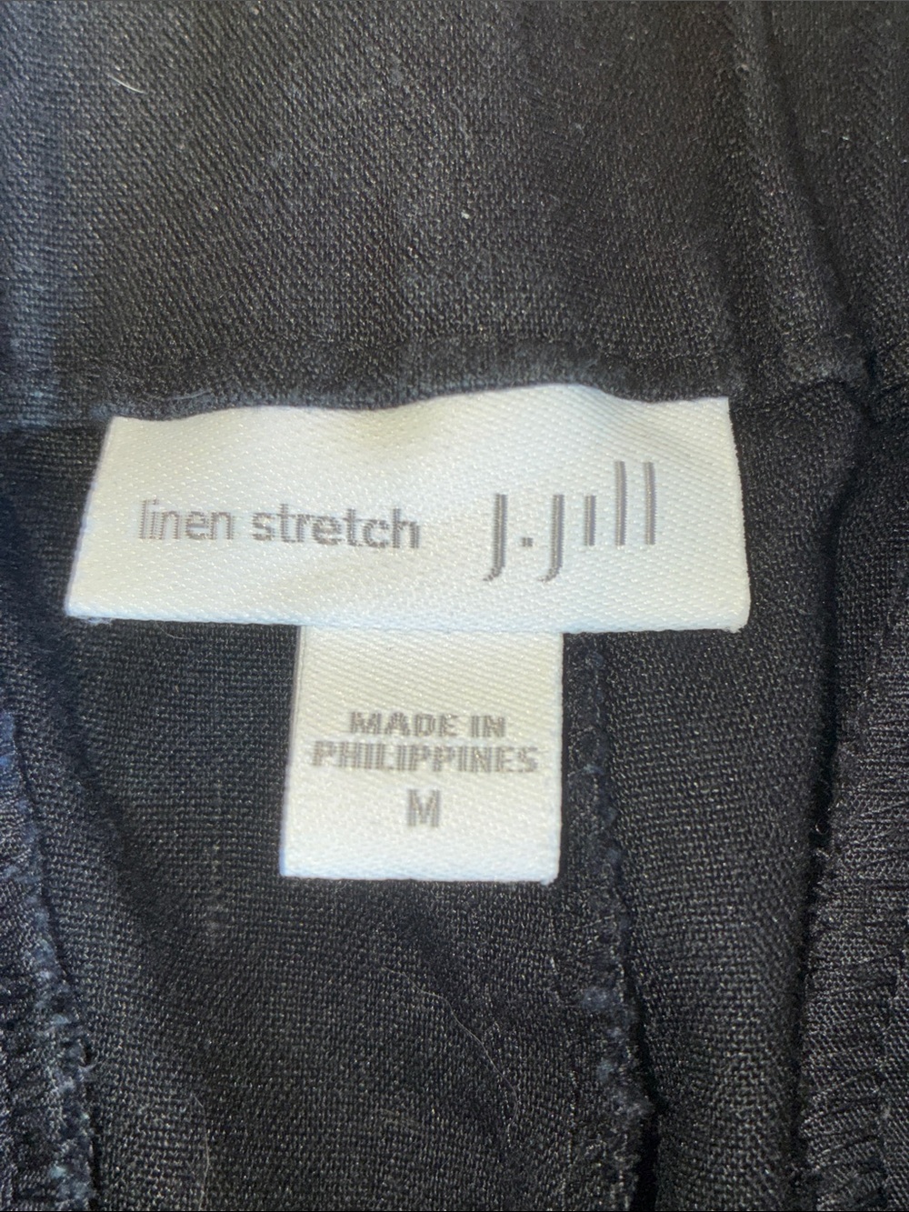 J. Jill Linen Pants Women's M, Black, Stretch Pull-On, 4 pockets, Cuffs. euc - Picture 9 of 15